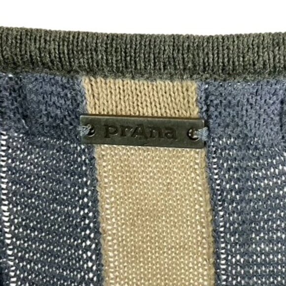 NWT PrAna Yarrah Dress, Medium, Dark Gray Blue Tan Organic Cotton, Toggle - Picture 10 of 15